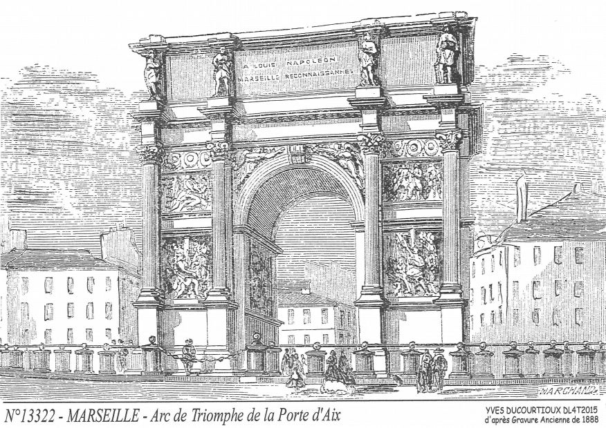 N 13322 - MARSEILLE - arc de triomphe de porte d aix