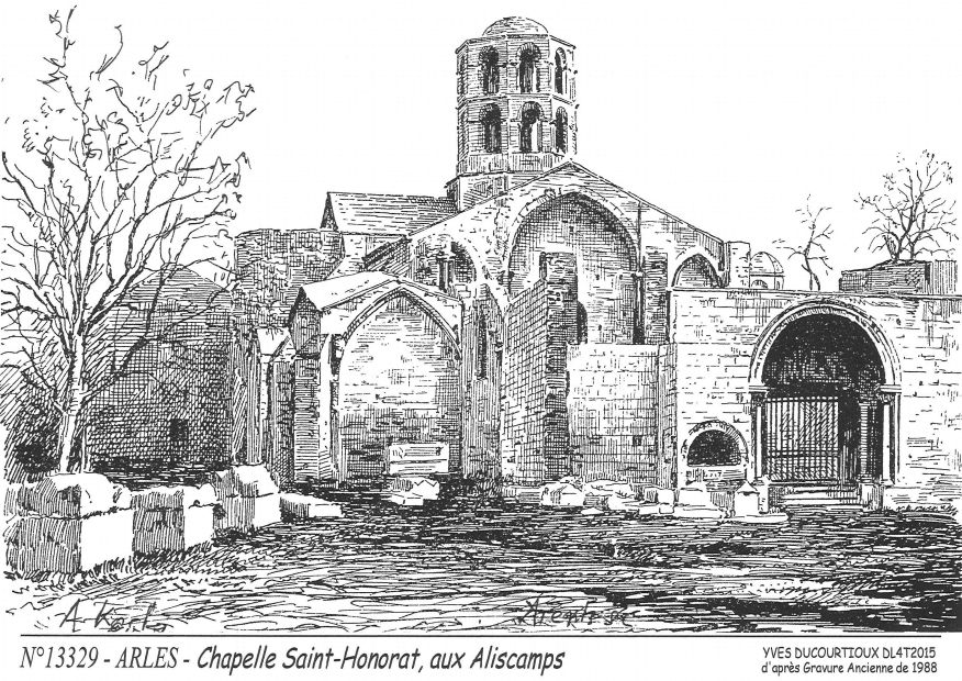 N 13329 - ARLES - chapelle st honorat aliscamps