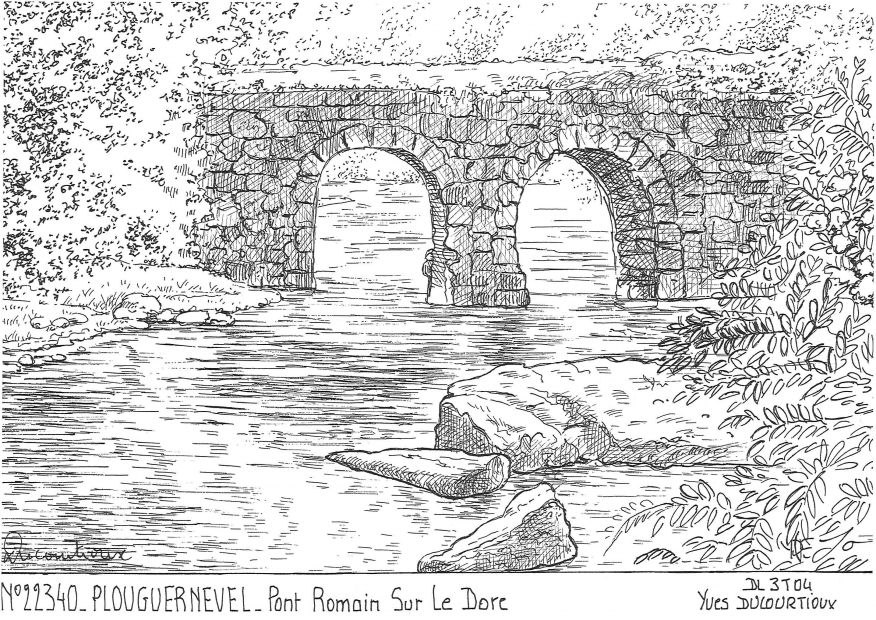 N 22340 - PLOUGUERNEVEL - pont romain sur le dore