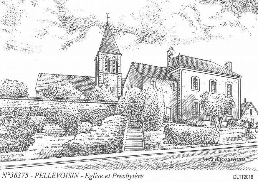 N 36375 - PELLEVOISIN - glise et presbytre