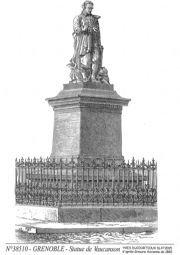 N 38510 - GRENOBLE - statue de vaucanson