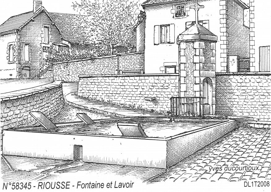 N 58345 - LIVRY - fontaine et lavoir riousse