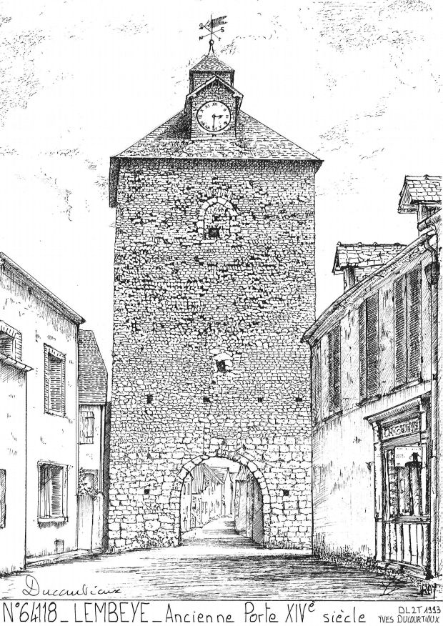 N 64118 - LEMBEYE - ancienne porte XIV sicle