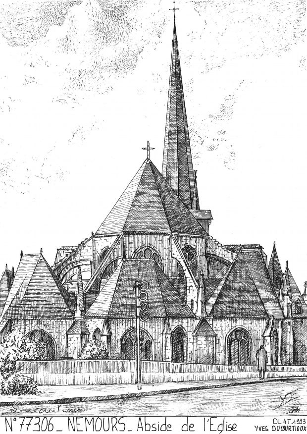 N 77306 - NEMOURS - abside de l glise