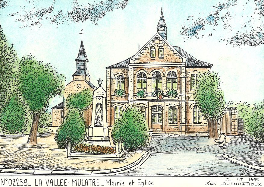 N 02259 - LA VALLEE MULATRE - mairie et glise