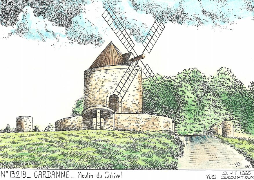 N 13218 - GARDANNE - moulin du cativel