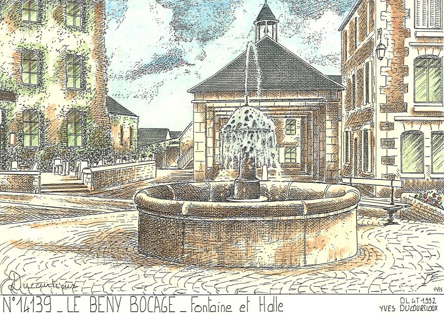 N 14139 - LE BENY BOCAGE - fontaine et halle