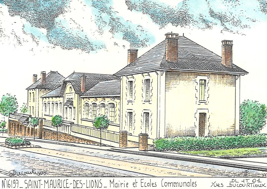 N 16197 - ST MAURICE DES LIONS - mairie et coles communales
