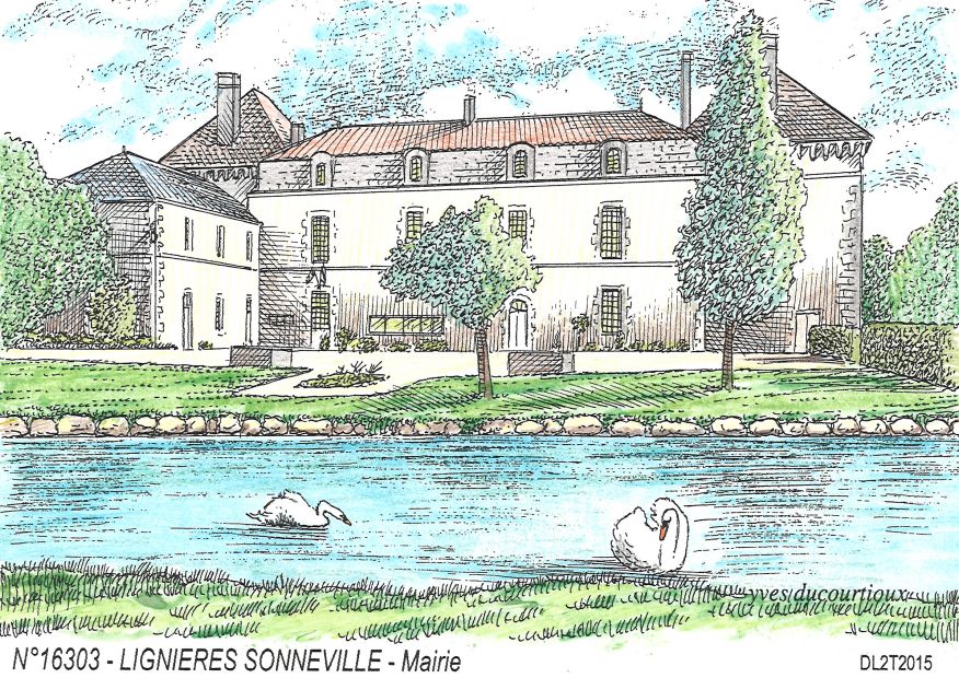 N 16303 - LIGNIERES SONNEVILLE - mairie