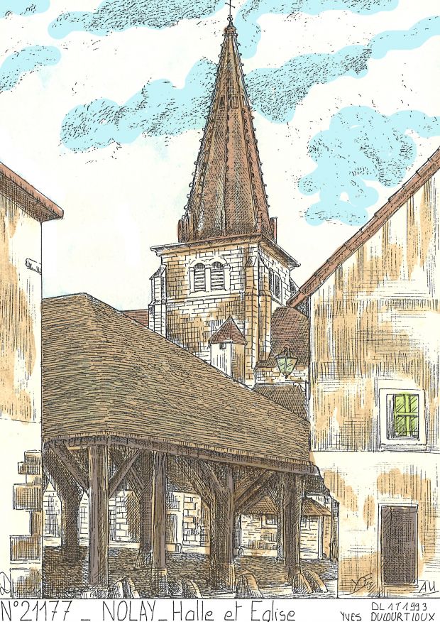 N 21177 - NOLAY - halle et glise