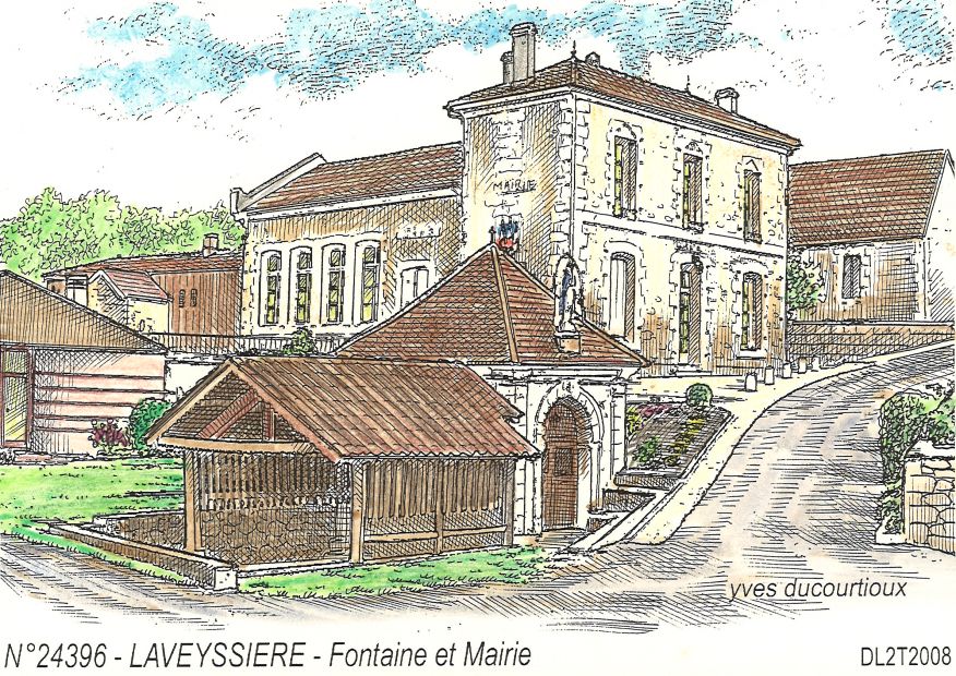 N 24396 - LAVEYSSIERE - fontaine et mairie