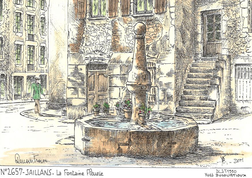 N 26057 - SAILLANS - la fontaine fleurie