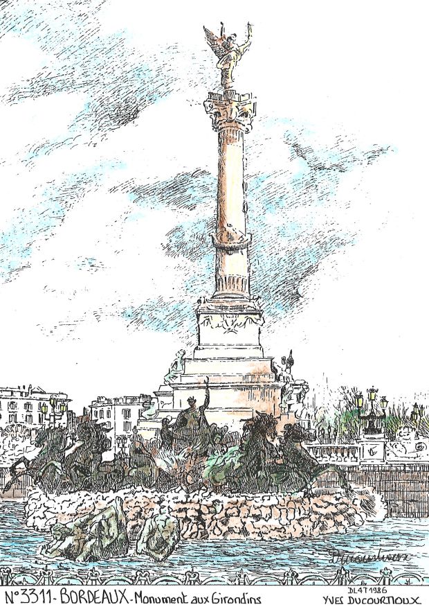 N 33011 - BORDEAUX - monument aux girondins