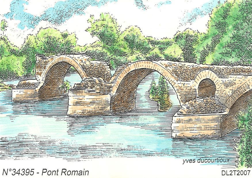 N 34395 - ST THIBERY - pont romain