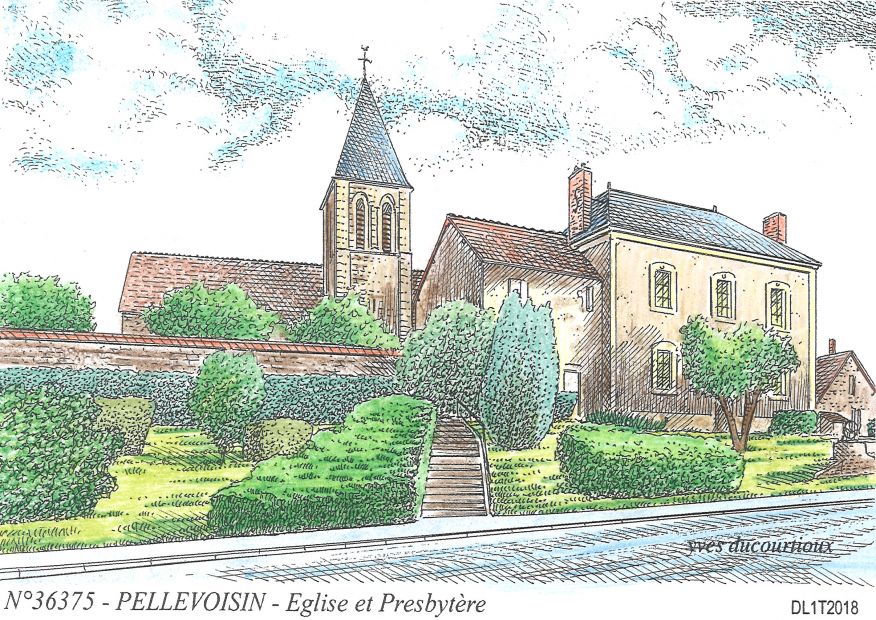 N 36375 - PELLEVOISIN - glise et presbytre