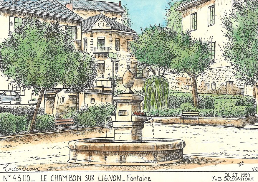 N 43110 - LE CHAMBON SUR LIGNON - fontaine