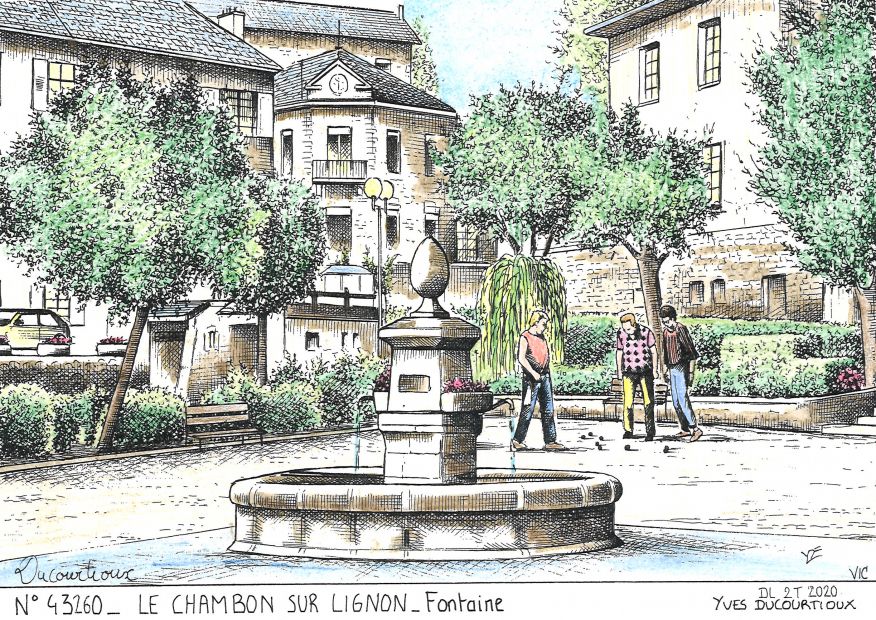 N 43260 - LE CHAMBON SUR LIGNON - fontaine