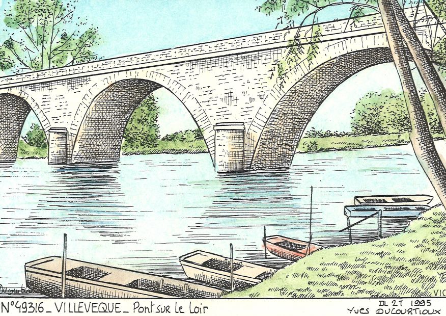 N 49316 - VILLEVEQUE - pont sur le loir