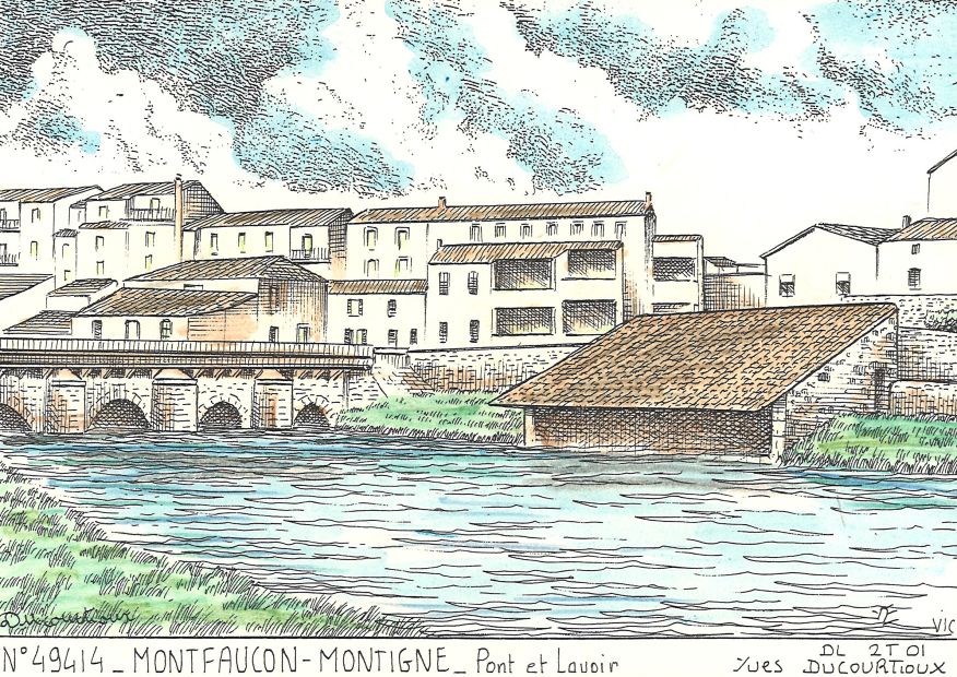 N 49414 - MONTFAUCON MONTIGNE - pont et lavoir