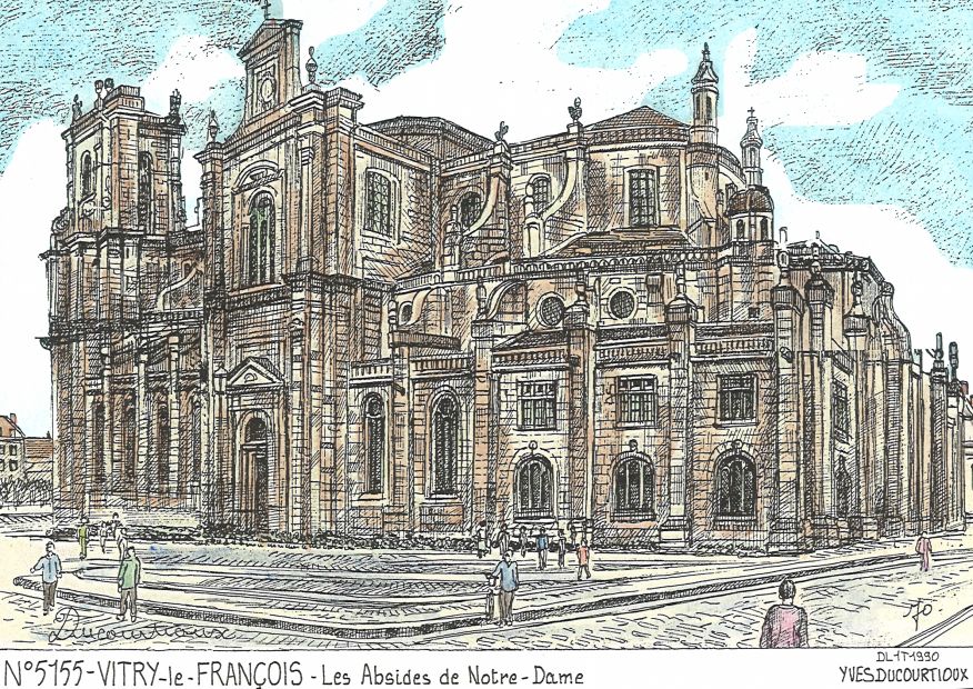 N 51055 - VITRY LE FRANCOIS - les absides de notre dame