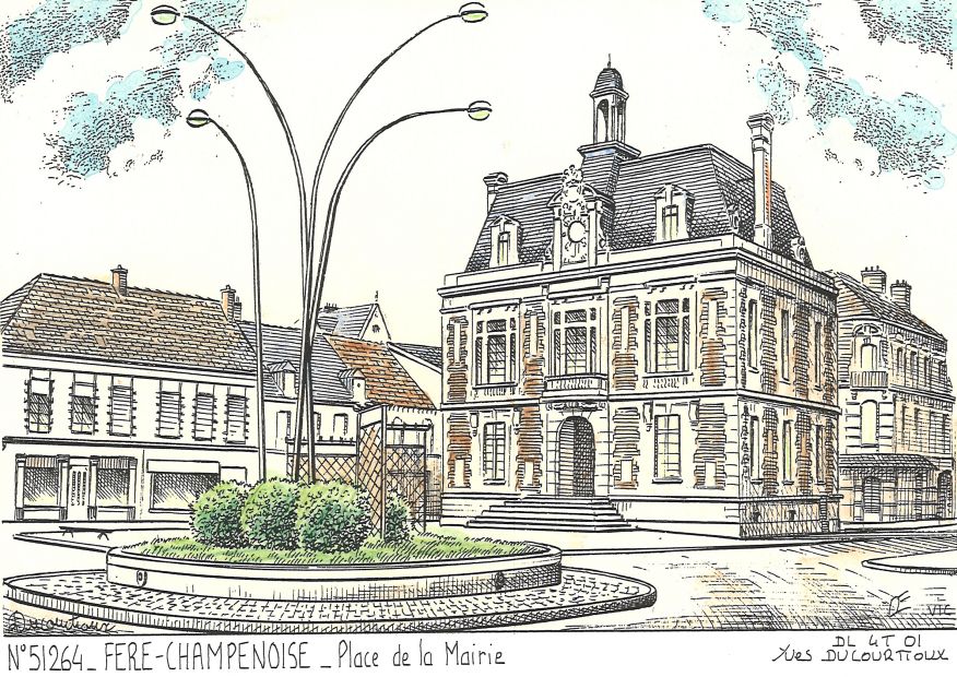 N 51264 - FERE CHAMPENOISE - place de la mairie