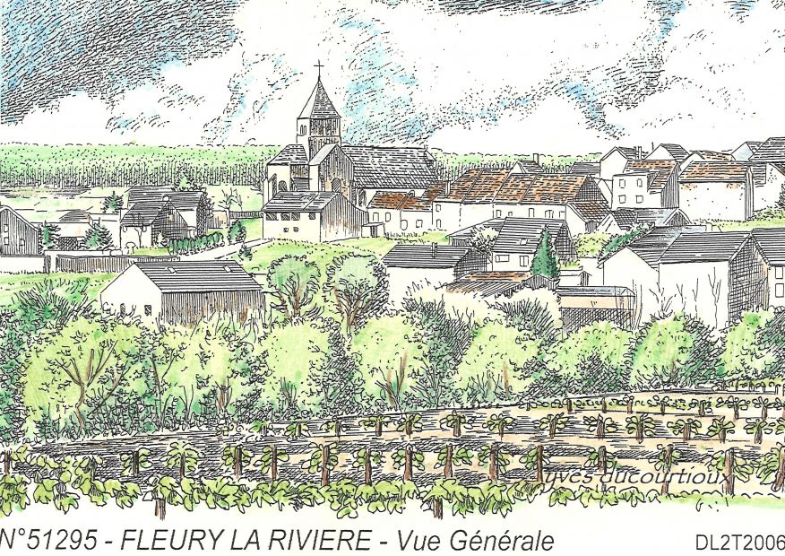 N 51295 - FLEURY LA RIVIERE - vue gnrale
