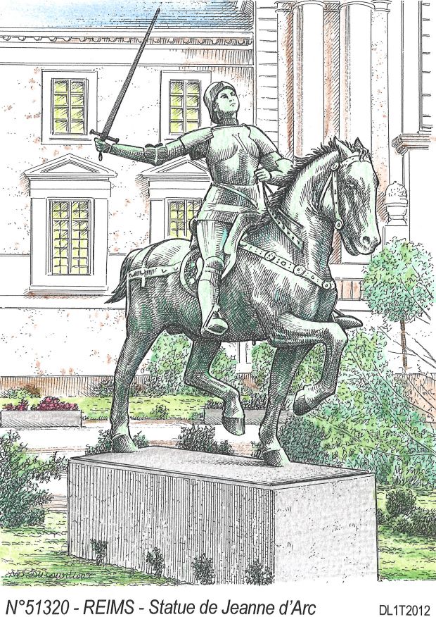 N 51320 - REIMS - statue de jeanne d arc