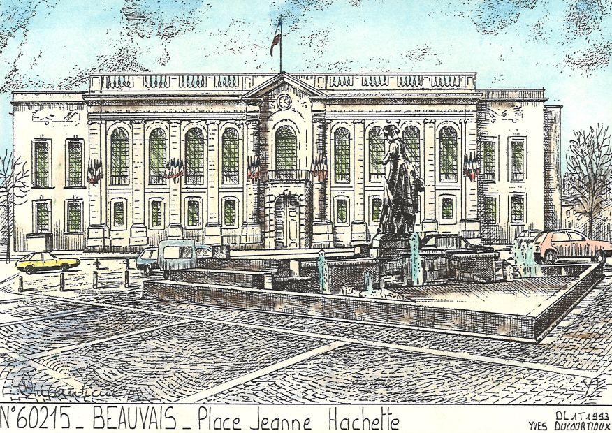 N 60215 - BEAUVAIS - place jeanne hachette (mairie)