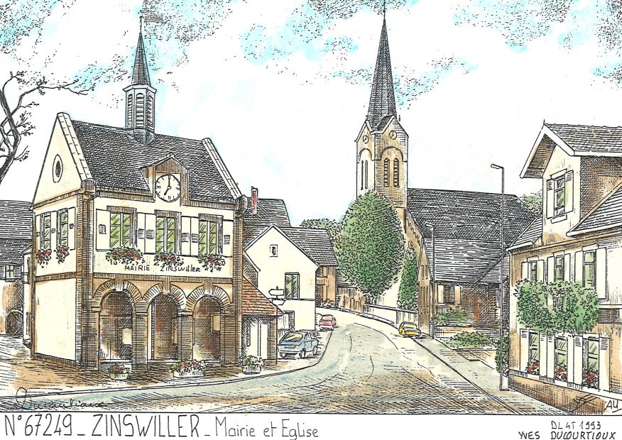 N 67249 - ZINSWILLER - mairie et glise