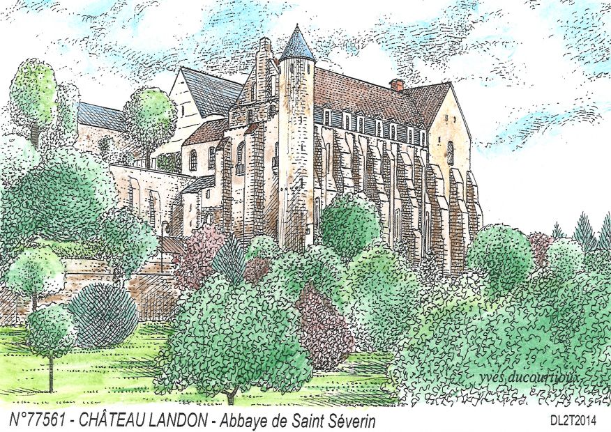 N 77561 - CHATEAU LANDON - abbaye de st sverin