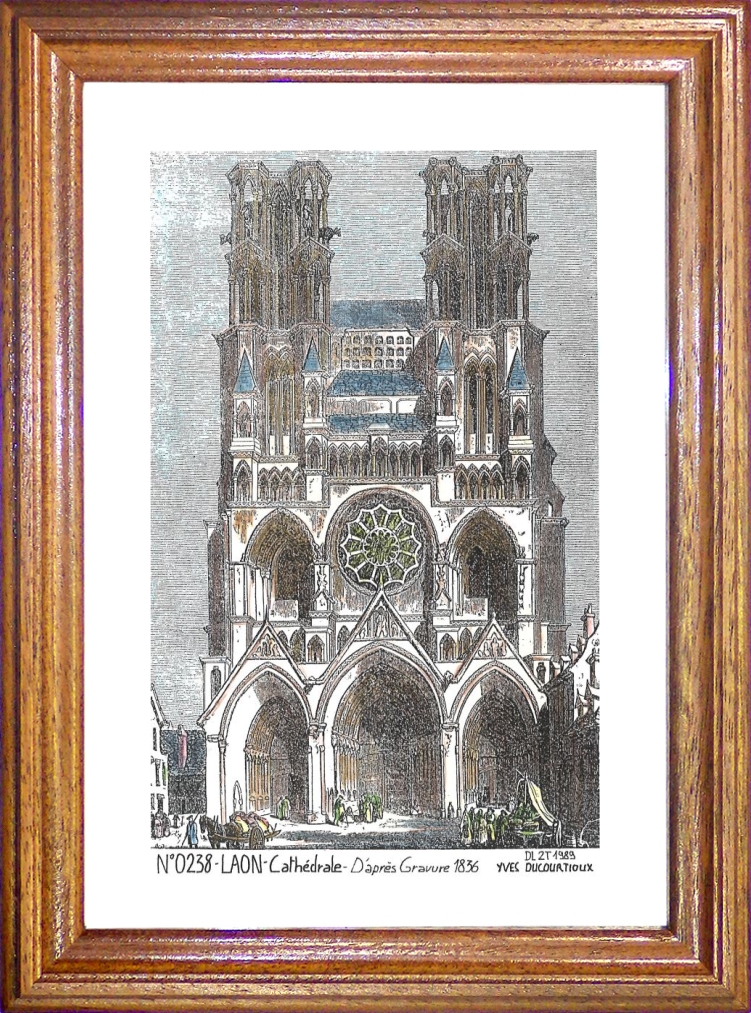 N 02038 - LAON - cathédrale (d'aprs gravure ancienne)