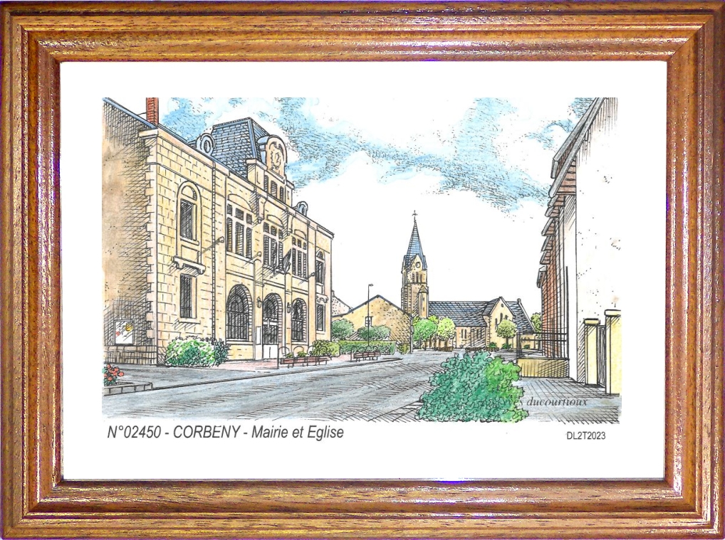 N 02450 - CORBENY - mairie et église