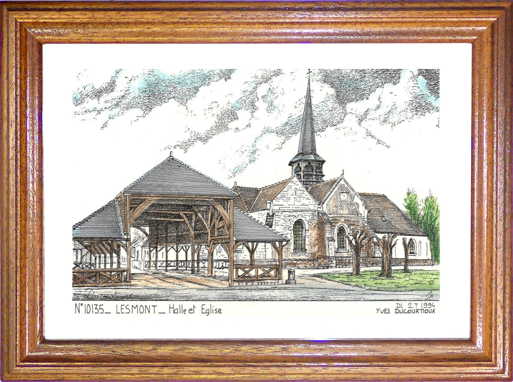 N 10135 - LESMONT - halle et église