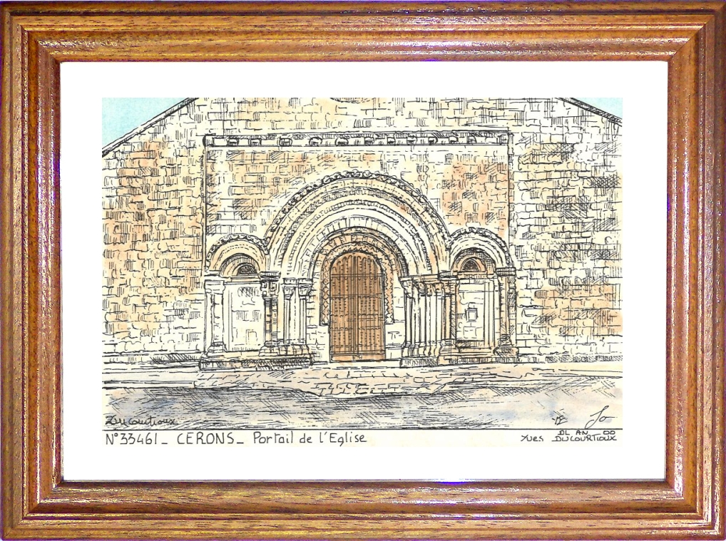 N 33461 - CERONS - portail de l église