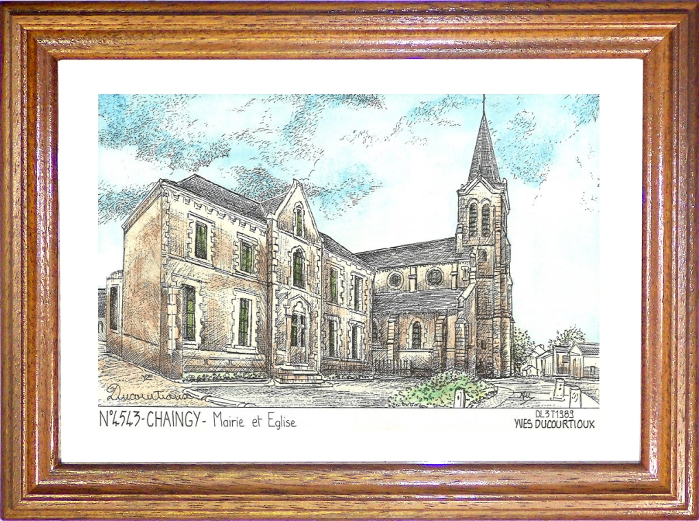 N 45043 - CHAINGY - mairie et église