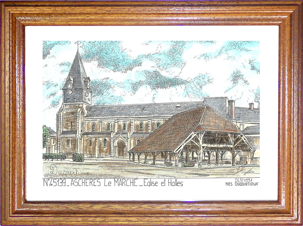 N 45139 - ASCHERES LE MARCHE - glise et halles