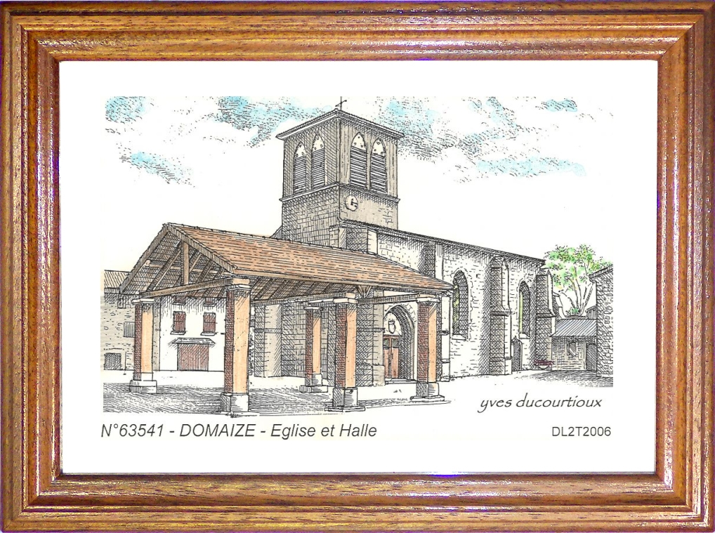 N 63541 - DOMAIZE - église et halle