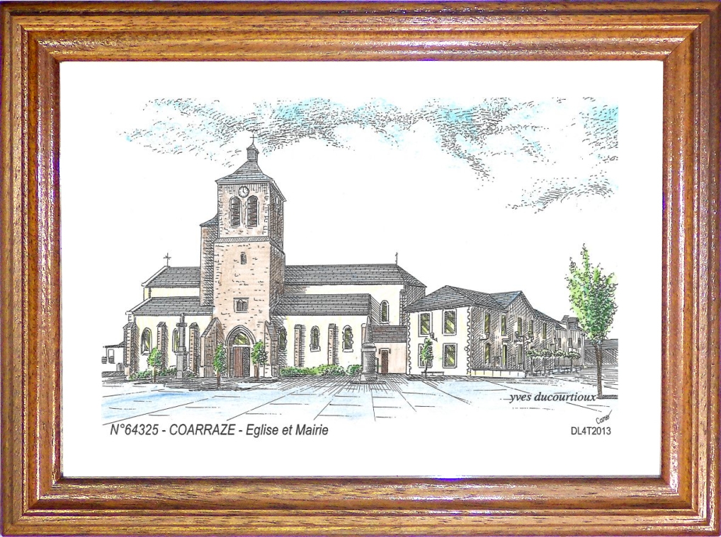 N 64325 - COARRAZE - église et mairie