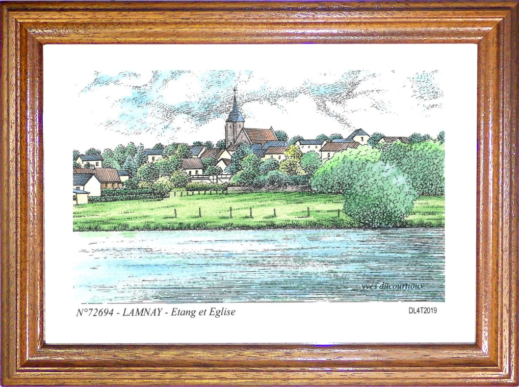 N 72694 - LAMNAY - étang et église
