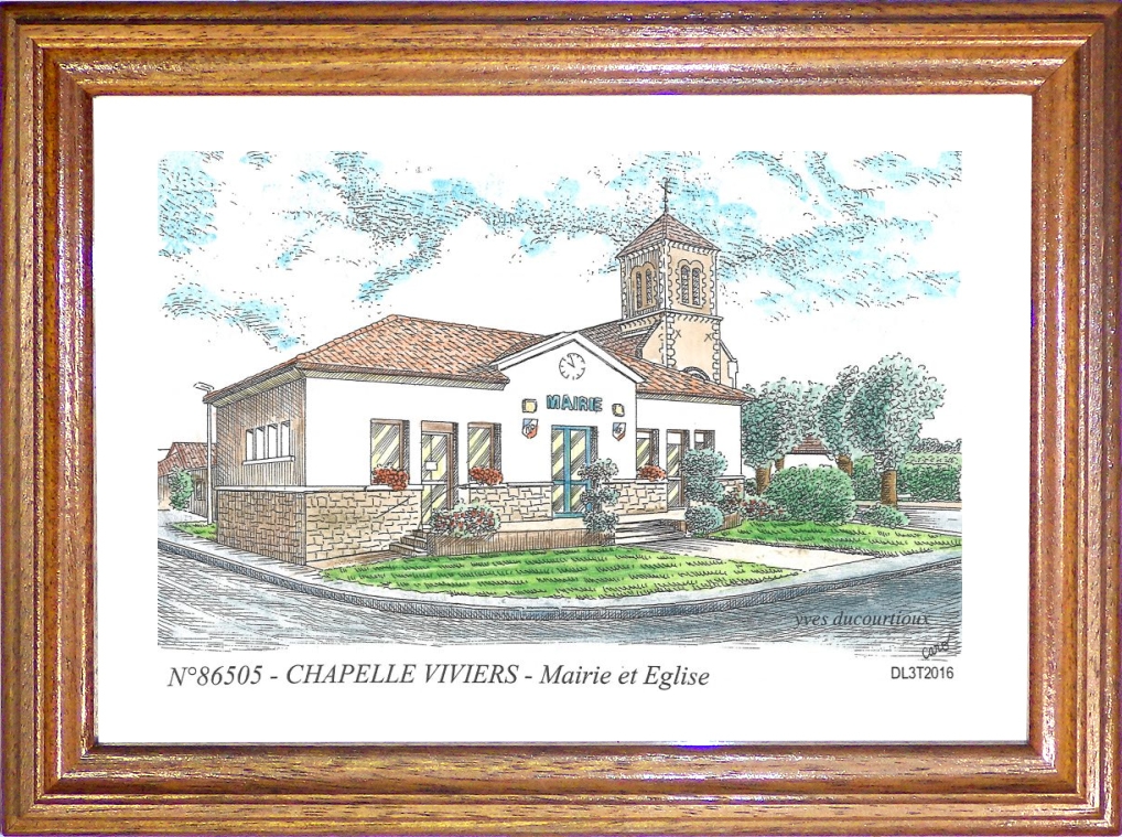 N 86505 - CHAPELLE VIVIERS - mairie et église