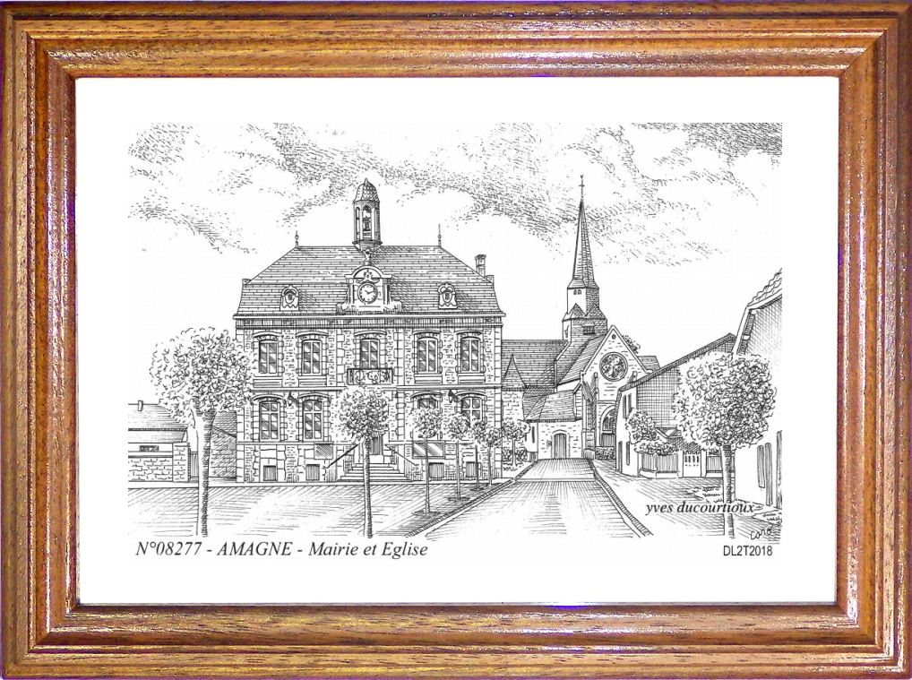 N 08277 - AMAGNE - mairie et église