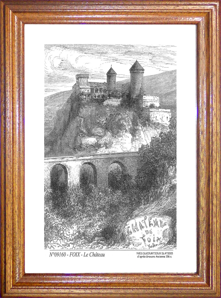 N 09160 - FOIX - le château (d'aprs gravure ancienne)