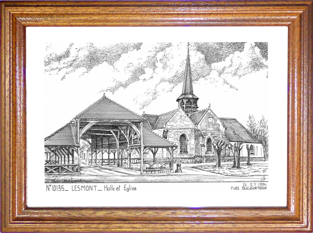 N 10135 - LESMONT - halle et église