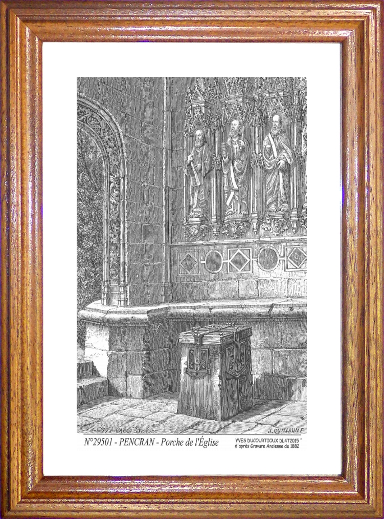 N 29501 - PENCRAN - porche de l église (d'aprs gravure ancienne)