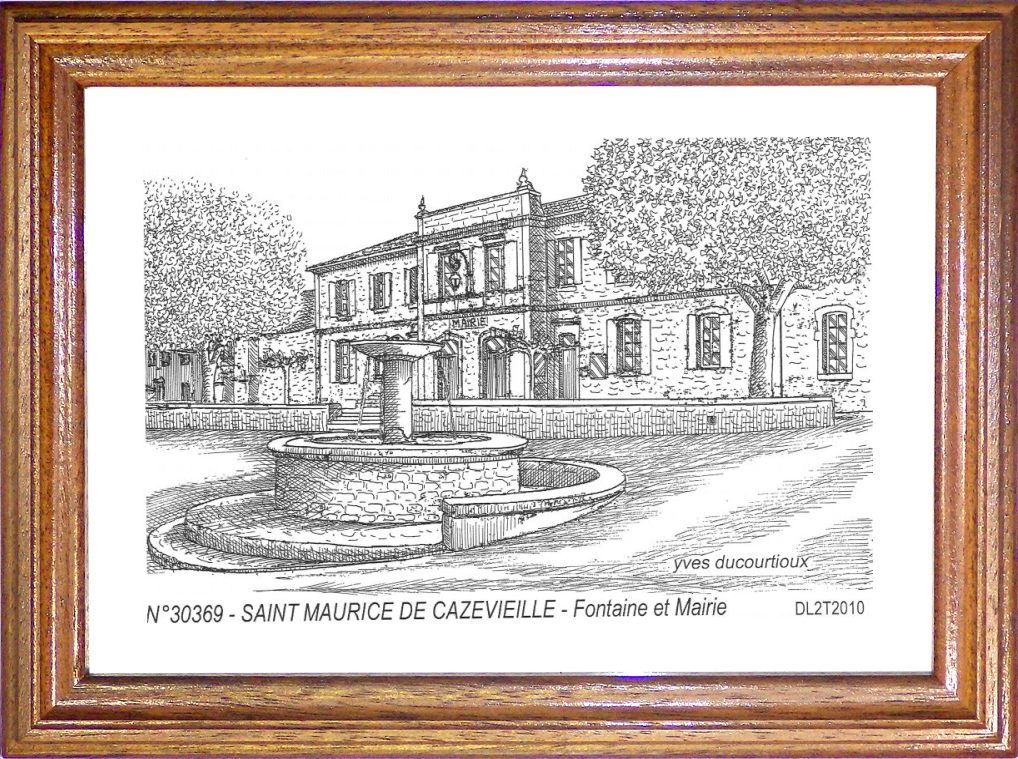 N 30369 - ST MAURICE DE CAZEVIEILLE - fontaine et mairie