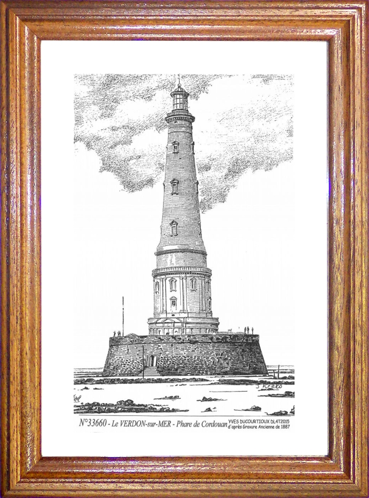 N 33660 - LE VERDON SUR MER - phare de cordouan (d'aprs gravure ancienne)