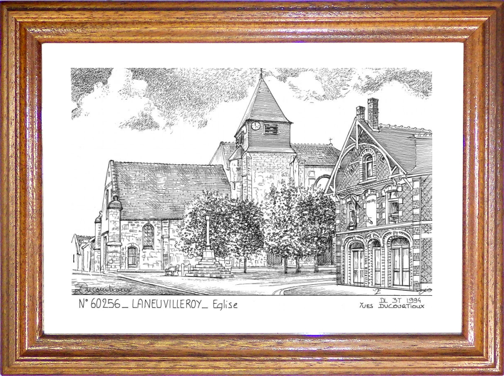 N 60256 - LA NEUVILLE ROY - église et mairie