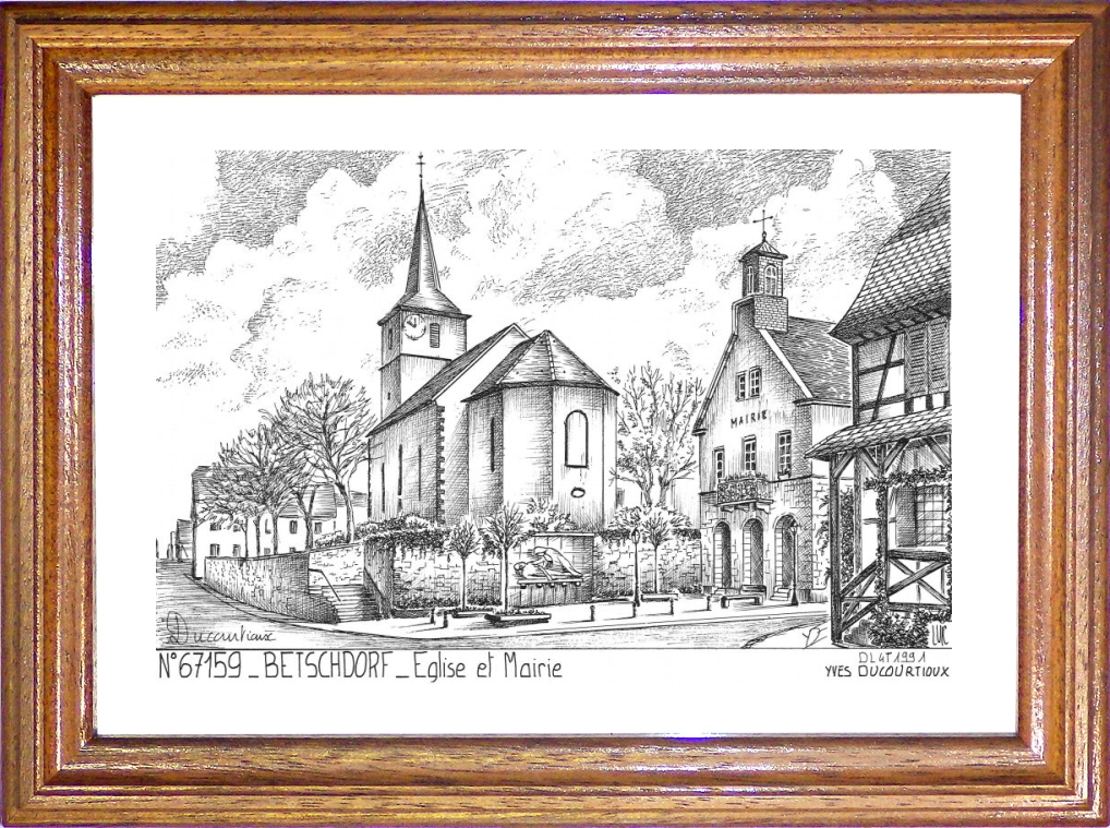 N 67159 - BETSCHDORF - église et mairie
