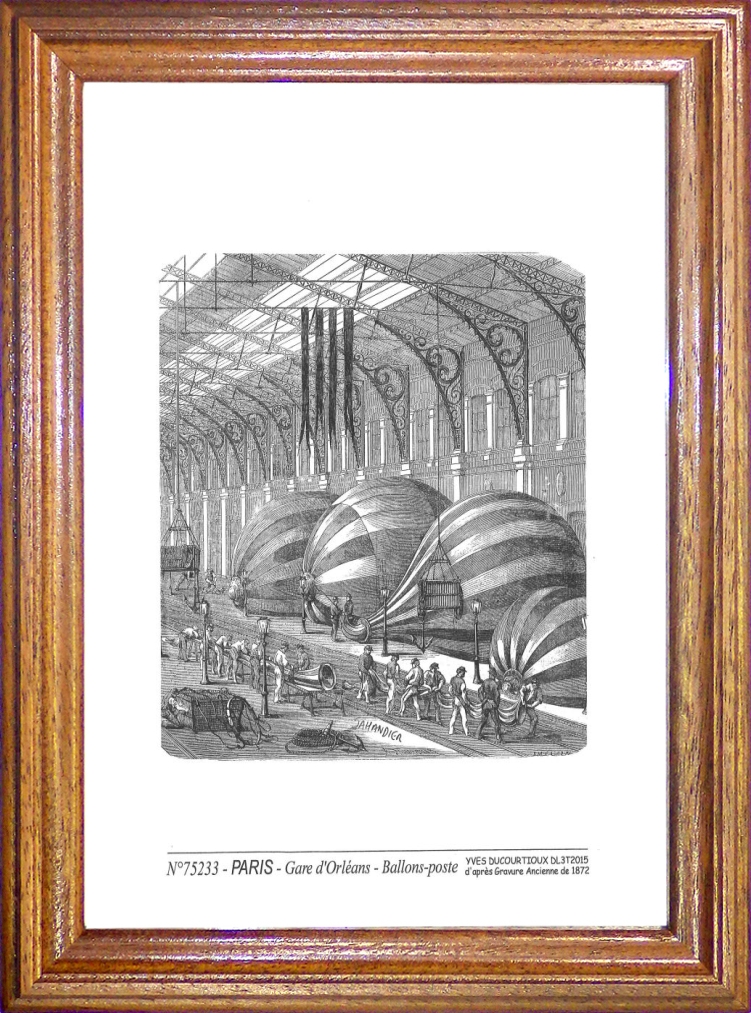 N 75233 - PARIS - gare d orléans ballons poste (d'aprs gravure ancienne)