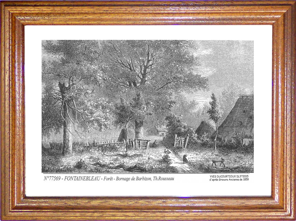 N 77569 - FONTAINEBLEAU - forêt bornage de barbizon (d'aprs gravure ancienne)